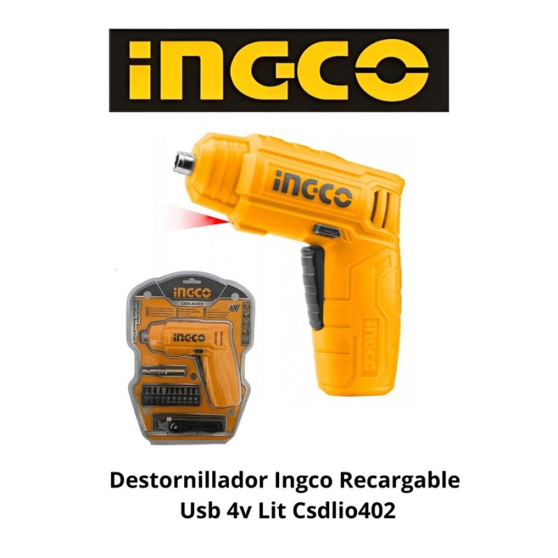 DESTORNILLADOR INGCO RECARGABLE USB 4V LIT CSDLIO4