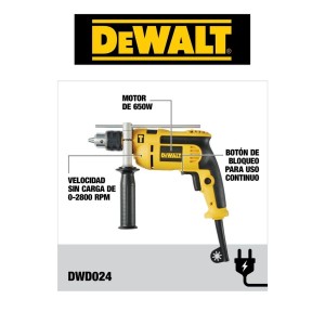 TALADRO DEWALT PERCUTOR 13 MM 1/2" DWD024
