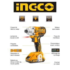 DESTORNILLADOR INGCO DE IMPACTO INAL INDU 2B Y 1C