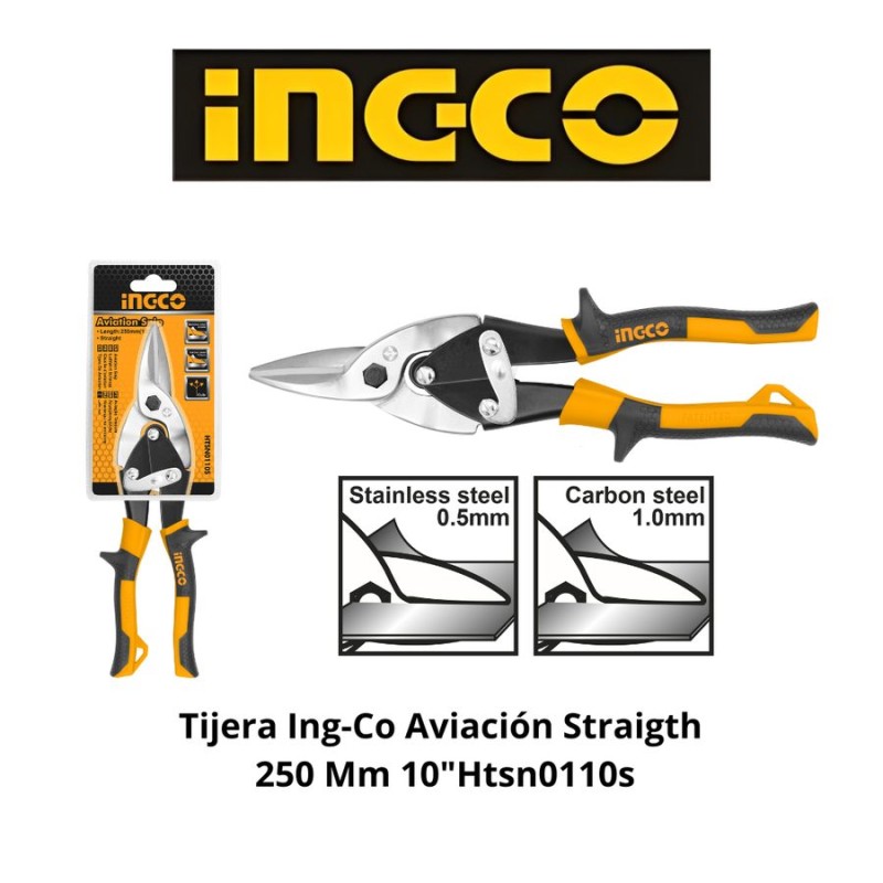 TIJERA INGCO AVIACION STRAIGTH 250 MM 10"HTSN0110