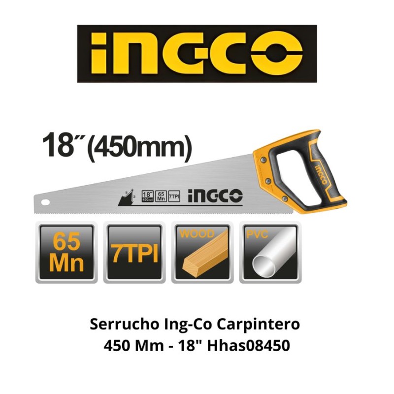 SERRUCHO INGCO CARPINTERO 450 MM - 18" HHAS08450