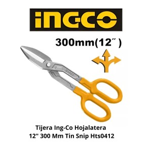 TIJERA INGCO HOJALATERA 12" 300 MM TIN SNIP HTS04