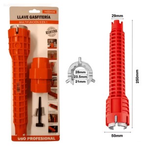 LLAVE GASFITERIA INOXCROM MULTIFUNCIONAL 8 EN 1