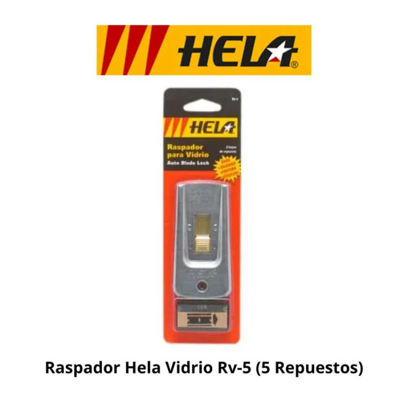 RASPADOR HELA VIDRIO RV-5 (5 REPUESTOS)
