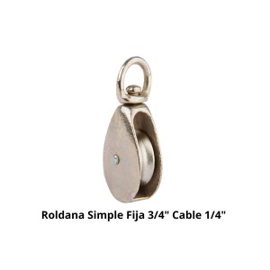 ROLDANA SIMPLE FIJA 3/4" CABLE 1/4" CARGA 50 KG F2