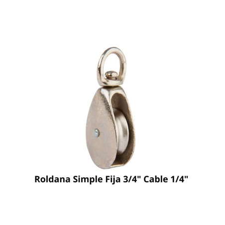 ROLDANA SIMPLE FIJA 3/4" CABLE 1/4" CARGA 50 KG F2