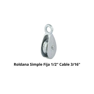 ROLDANA SIMPLE FIJA 1/2" CABLE 3/16" CARGA 30 KG