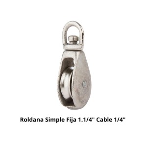 ROLDANA SIMPLE FIJA 1 1/4" CABLE 1/4" CARGA 60 KG