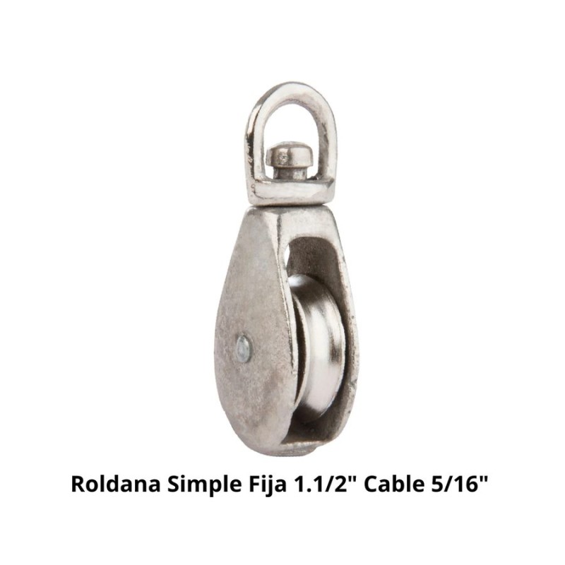 ROLDANA SIMPLE FIJA 1 1/2" CABLE 5/16" CARGA 75 KG