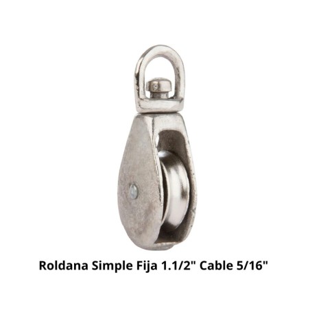 ROLDANA SIMPLE FIJA 1 1/2" CABLE 5/16" CARGA 75 KG