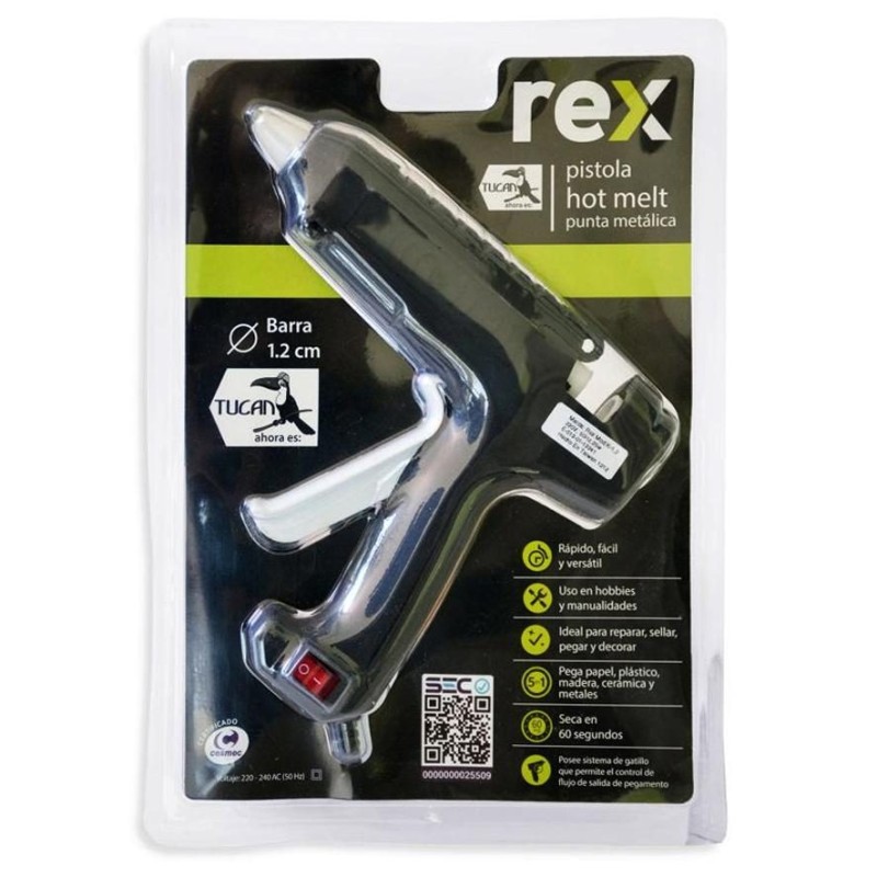 PISTOLA SILICONA REX (TUCAN) BARRA 12 MM