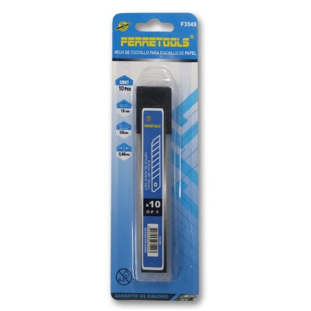 HOJA RESPUESTO CUCHILLO CARTONERO 10 HOJAS F3549