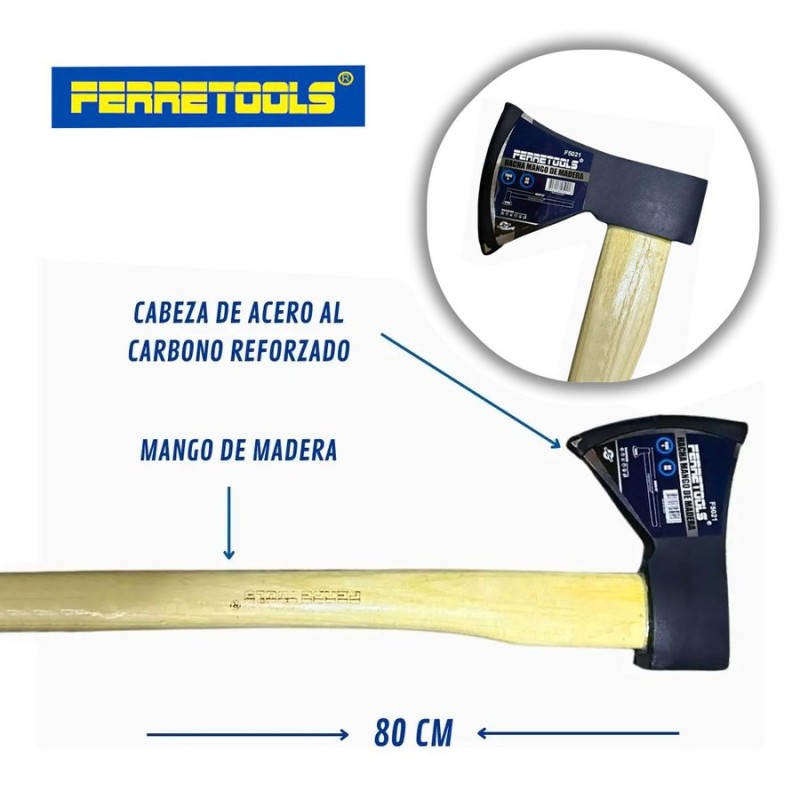 HACHA FERRETOOLS MANGO MADERA 1500G F5021