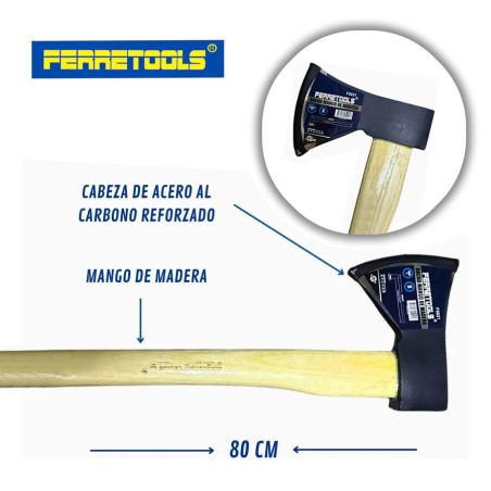 HACHA FERRETOOLS MANGO MADERA 1500G F5021