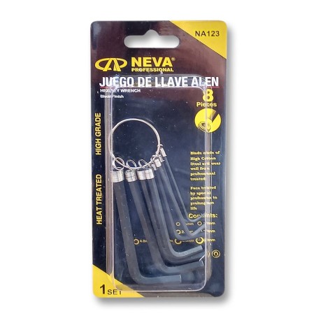 LLAVE ALLEN NEVA 8 PIEZAS DE 1.5 - 6.0 MM NA123