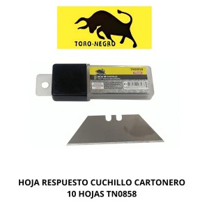 HOJA RESPUESTO CUCHILLO CARTONERO 10 HOJAS TN0858