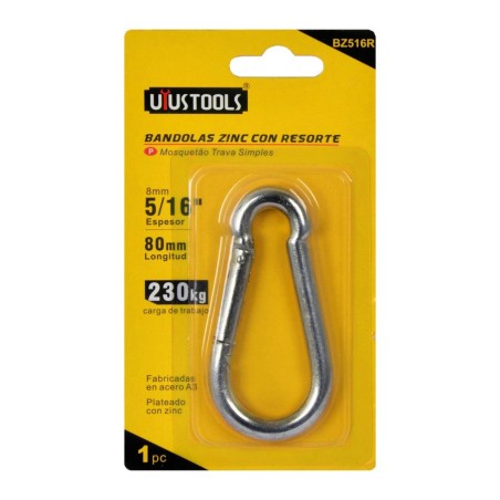 MOSQUETON 80 MM 8 MM 5/16" 80 MM 230 KG BZ516R