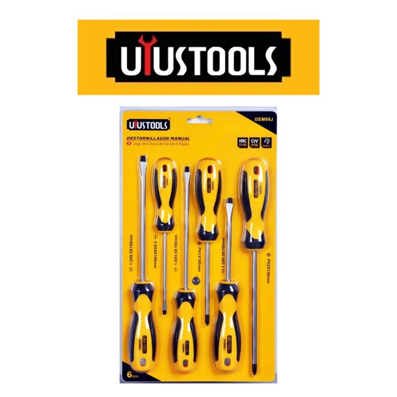 DESTORNILLADOR UYUSTOOLS 6 PZS PUNTA IMAN DEM06J