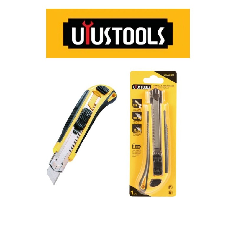 CUCHILLO CARTONERO UYUSTOOLS 3 HOJAS CEA3SU