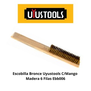 ESCOBILLA BRONC UYUSTOOLS C/MANGO MADERA 6 FILAS E