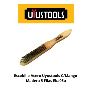 ESCOBILLA ACERO UYUSTOOLS C/MANGO MADERA 5 FILAS E