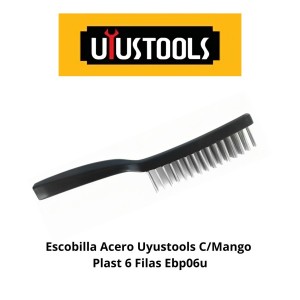 ESCOBILLA ACERO UYUSTOOLS C/MANGO PLAST 6 FILAS EB