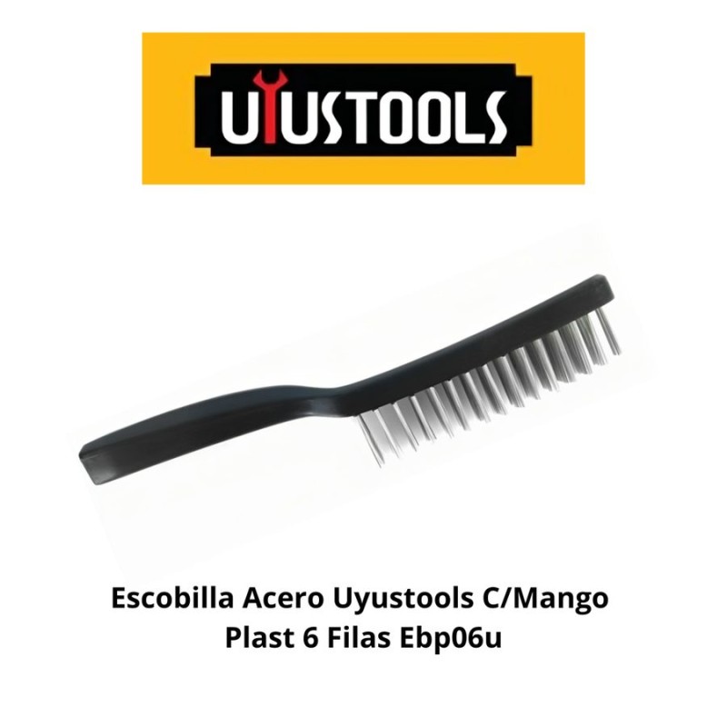 ESCOBILLA ACERO UYUSTOOLS C/MANGO PLAST 6 FILAS EB
