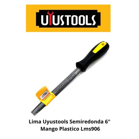 LIMA UYUSTOOLS SEMIREDONDA 6" MANGO PLASTICO LMS90