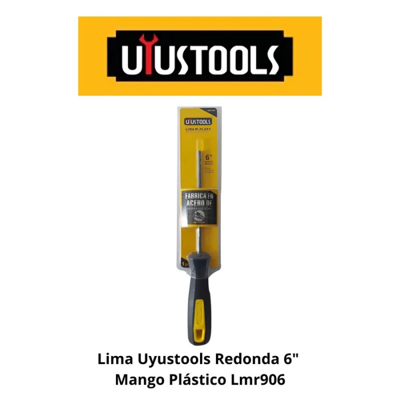 LIMA UYUSTOOLS REDONDA 6" MANGO PLASTICO LMR906
