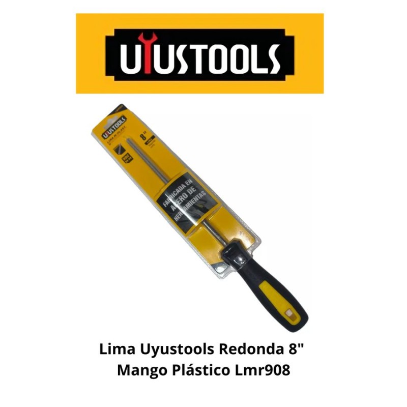 LIMA UYUSTOOLS REDONDA 8" MANGO PLASTICO LMR908