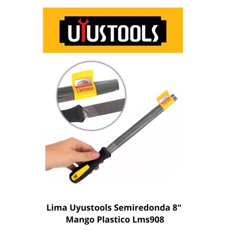 LIMA UYUSTOOLS SEMIREDONDA 8" MANGO PLASTICO LMS90