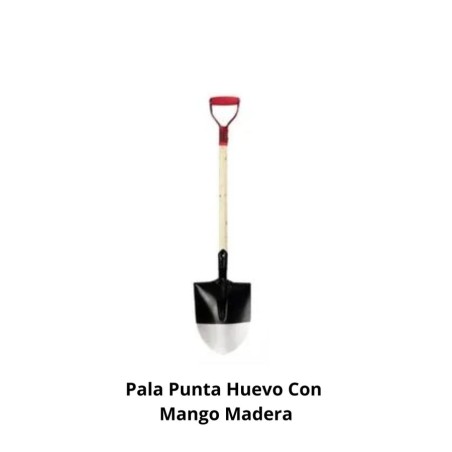 PALA PUNTA HUEVO CON MANGO MADERA