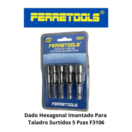 DADO HEXAGONAL IMANTADO PARA TALADRO SURTIDOS 5 PZ
