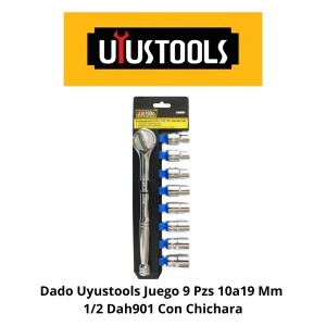 DADO UYUSTOOLS JUEGO 9 PZS 10A19 MM 1/2 DAH901 CON