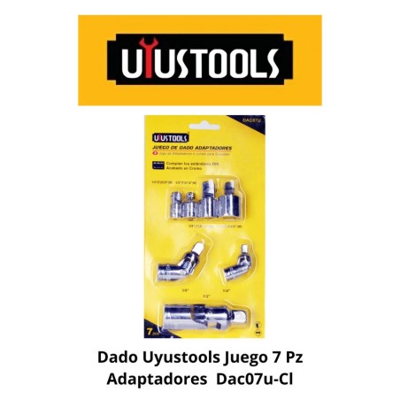 DADO UYUSTOOLS JUEGO 7 PZ ADAPTADORES DAC07U-CL