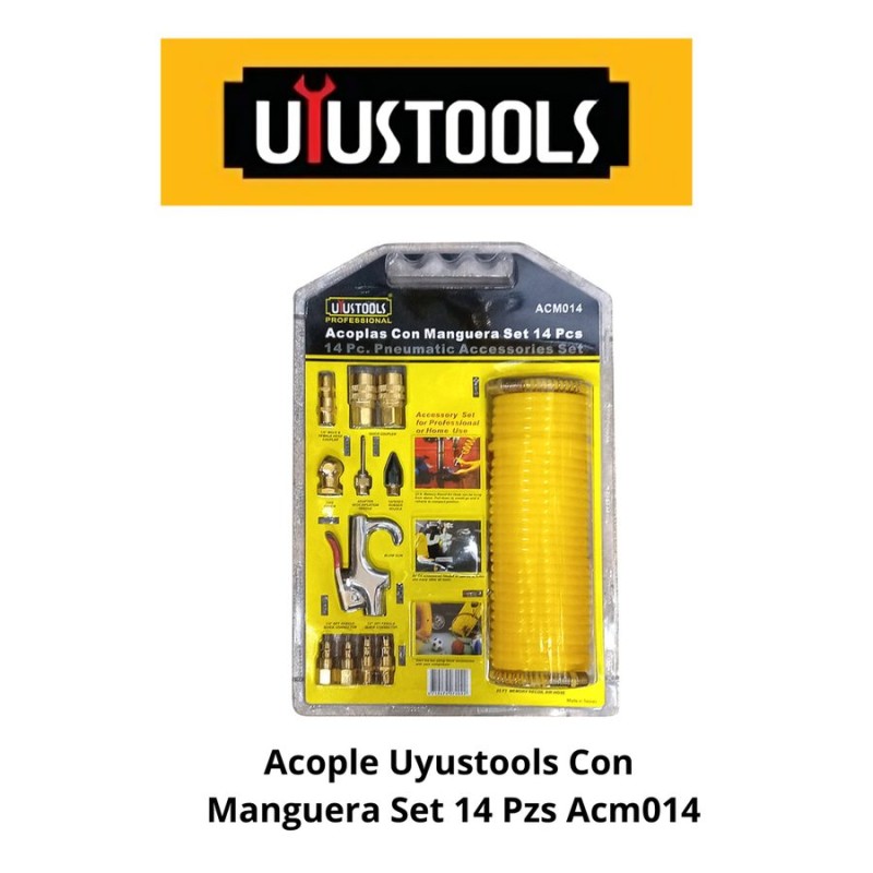 ACOPLE UYUSTOOLS CON MANGUERA SET 14 PZS ACM014