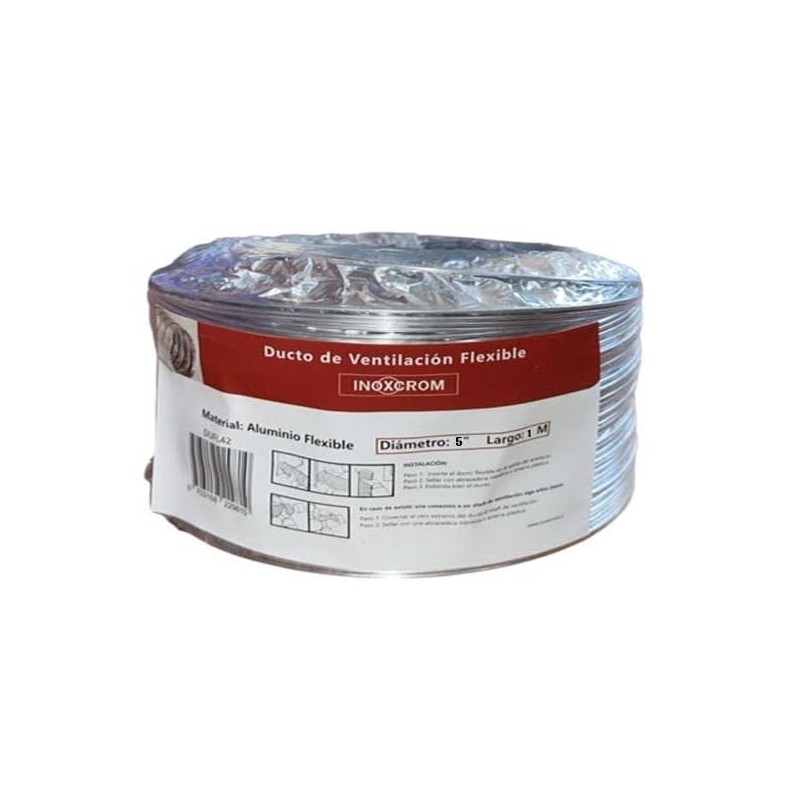 DUCTO VENTILACION ALUMINIO FLEXIBLE 5" X 1 MT