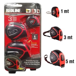 HUINCHA MEDIR PACK 5, 3 Y 1 MTS REDLINE
