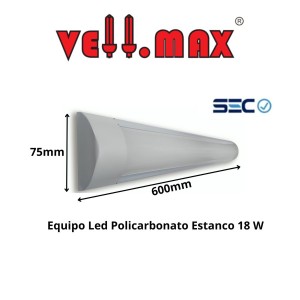 EQUIPO LED POLICARBONATO 06 M 18 W ESTAN6000K 1121