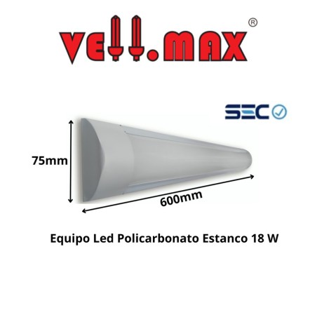 EQUIPO LED POLICARBONATO 06 M 18 W ESTAN6000K 1121