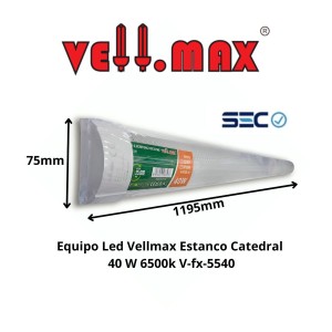 EQUIPO LED VELLMAX ESTANCO CATEDRAL 40 W 6500K V-F
