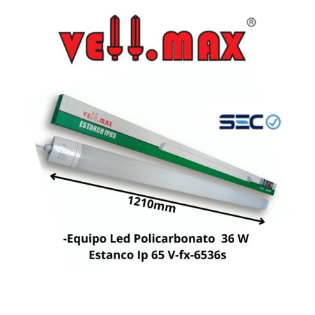EQUIPO LED VELLMAX ESTANCO IP65 BLANCO 36 W V-FX-6