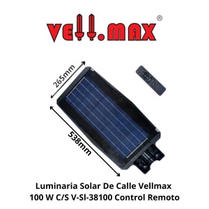 LUMINARIA SOLAR DE CALLE VELLMAX 100 W C/S V-SL-38