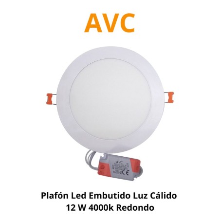 PLAFON LED EMBUTIDO LUZ CALI 12 W 4000K REDONDO