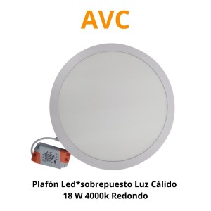 PLAFON LED*SOBREPUESTO LUZ CALI 18 W 4000K REDONDO