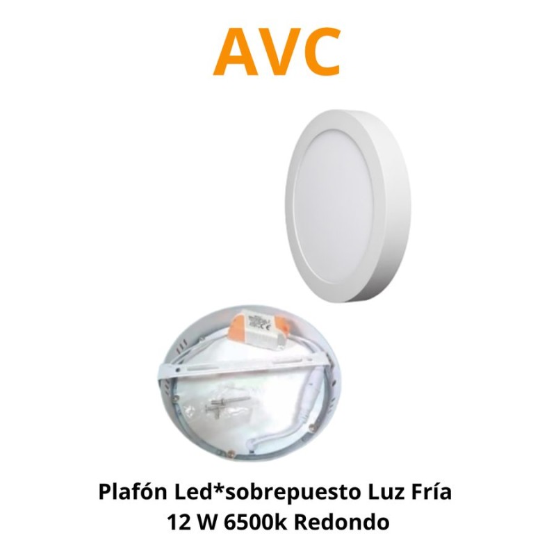 PLAFON LED*SOBREPUESTO LUZ FRIA 12 W 6500K REDONDO