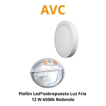 PLAFON LED*SOBREPUESTO LUZ FRIA 12 W 6500K REDONDO