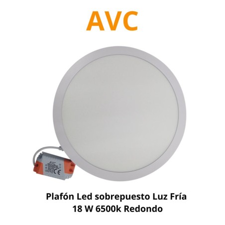 PLAFON LED*SOBREPUESTO LUZ FRIA 18 W 6500K REDONDO