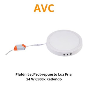 PLAFON LED*SOBREPUESTO LUZ FRIA 24 W 6500K REDONDO