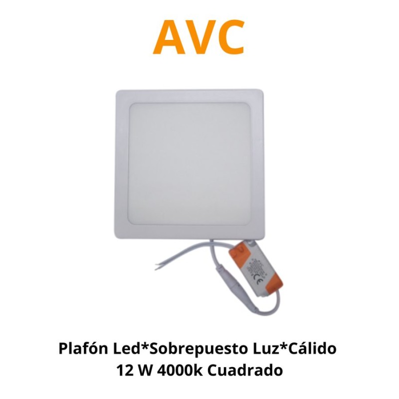 PLAFON LED*SOBREPUESTO LUZ*CALI 12 W 4000K CUADRAD